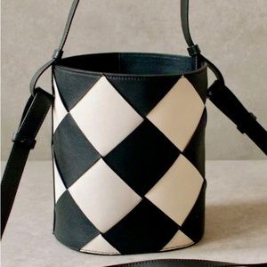 Alohas U Venti Scacchi Black and White Leather Handbag